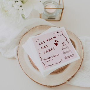 Serviette En Papier Mariage Art Doodle Rétro Fantaisiste