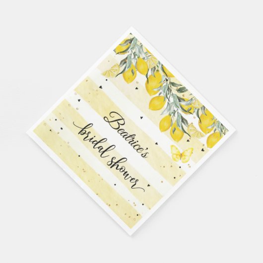 Serviette en papier mariage au citron (Coin)