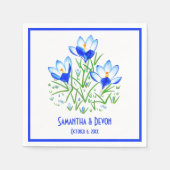 Serviette En Papier Mariage au Crocus Bleu (Devant)