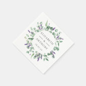 Serviette En Papier Mariage au eucalyptus et à la lavande (Coin)