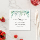 Serviette En Papier Mariage au Eucalyptus Monogramme (En situation)