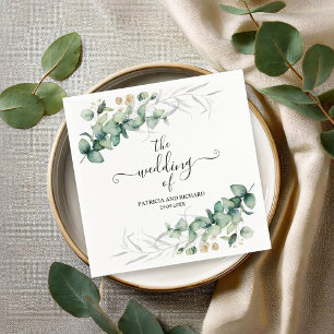 Serviette En Papier Mariage au eucalyptus verdoyant