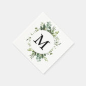 Serviette En Papier Mariage au feuillage de eucalyptus délicat magnifi (Coin)