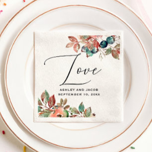Serviette En Papier Mariage au Jardin Botanique Scénario de la forêt
