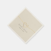Serviette En Papier Mariage au script doré (Coin)