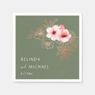 Serviette En Papier Mariage au thème de la floraison de cerisier rose