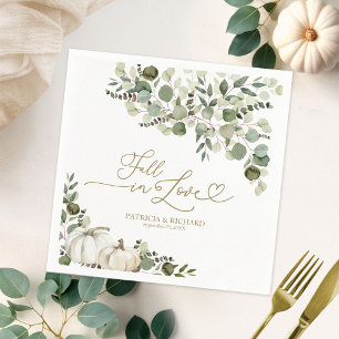 Serviette En Papier Mariage automnal citrouille verdure