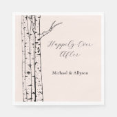 Serviette En Papier Mariage aux Arbres de bouleau Rose tendre (Devant)