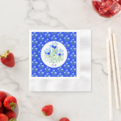 Serviette En Papier Mariage aux Crocus Bleus (En situation)