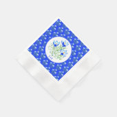 Serviette En Papier Mariage aux Crocus Bleus (Coin)
