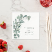 Serviette En Papier Mariage aux eucalyptus (En situation)
