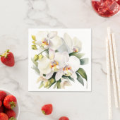 Serviette En Papier Mariage aux Orchidées Blanches (En situation)