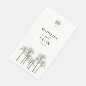 Serviette En Papier Mariage aux Palmiers Monogramme (Coin)