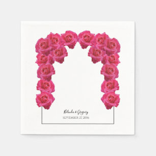 Serviette En Papier Mariage aux Roses Roses Rustiques