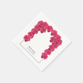 Serviette En Papier Mariage aux Roses Roses Rustiques (Coin)