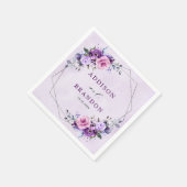 Serviette En Papier Mariage aux tons violets Lilac rose vif (Coin)