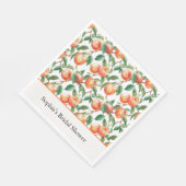 Serviette En Papier Mariage avec des Pêches Fruitées (Coin)