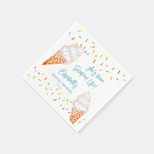 Serviette En Papier Mariage avec glace à la cuillère (Coin)
