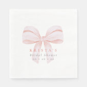 Serviette En Papier Mariage avec noeud papillon géant rose (Devant)