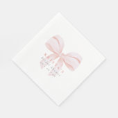 Serviette En Papier Mariage avec noeud papillon géant rose poudré (Coin)