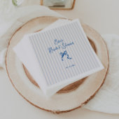 Serviette En Papier Mariage avec un Nœud à Rayures Bleues