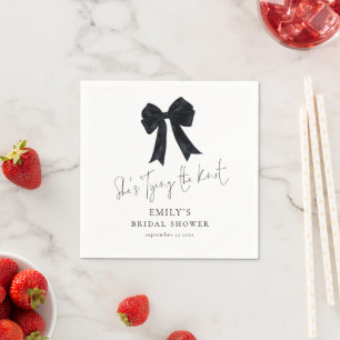 Serviette En Papier Mariage avec un Nœud Papillon Noir pour Enterremen