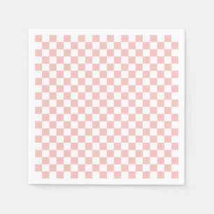 Serviette En Papier Mariage baby pink à carreaux baby shower