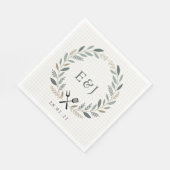 Serviette En Papier Mariage BBQ Monogramme Rustique I Do (Coin)