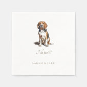 Serviette En Papier Mariage Beagle personnalisé (Devant)