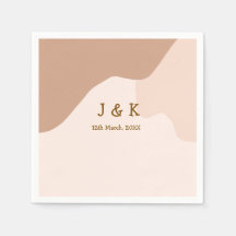 Mariage beige boho courbé nom date orange