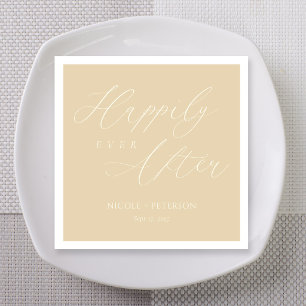 Serviette En Papier Mariage Beige Happily Ever After