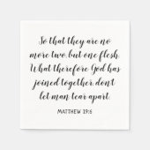 Serviette En Papier Mariage Bible Verse Matthieu 19:6 (Devant)