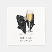 Serviette En Papier Mariage Black Pearl Bow (Devant)