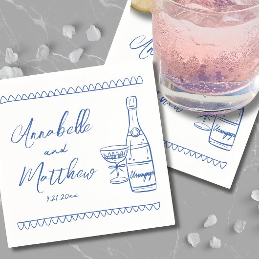 Serviette En Papier Mariage blanc à main