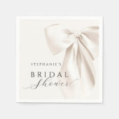 Serviette En Papier Mariage Blanc à Ruban (Devant)