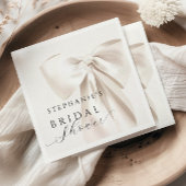 Serviette En Papier Mariage Blanc à Ruban