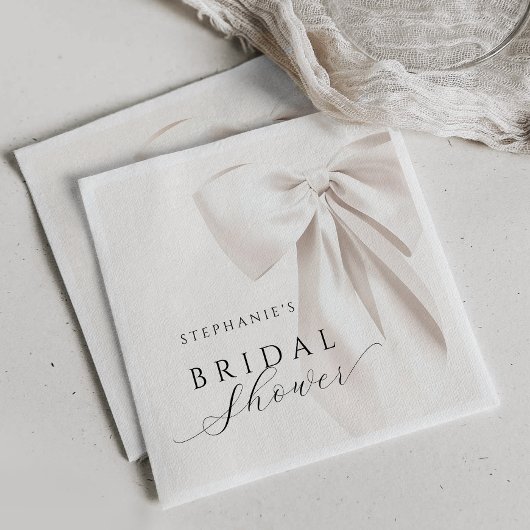 Serviette En Papier Mariage Blanc à Ruban