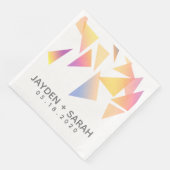Serviette En Papier Mariage blanc Confetti multicolore Pastel (Coin)