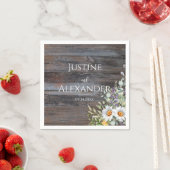 Serviette En Papier Mariage blanc de marguerite (En situation)