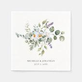 Serviette En Papier Mariage blanc de marguerites (Devant)