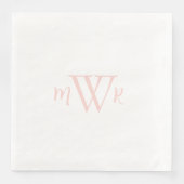 Serviette En Papier Mariage blanc de monogramme (Devant)