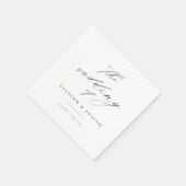 Serviette En Papier Mariage blanc de script simple (Coin)