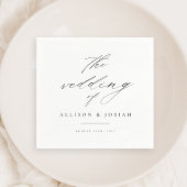 Serviette En Papier Mariage blanc de script simple