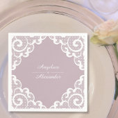 Serviette En Papier Mariage blanc dentelle