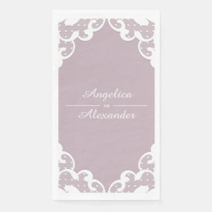 Serviette En Papier Mariage blanc dentelle