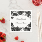 Serviette En Papier Mariage blanc gothique classique (En situation)
