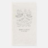 Serviette En Papier Mariage blanc Haven Leaf Ecru Beige (Devant)