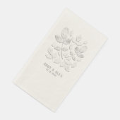 Serviette En Papier Mariage blanc Haven Leaf Ecru Beige (Coin)