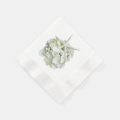 Serviette En Papier Mariage blanc Hydrangea Starfish (Coin)