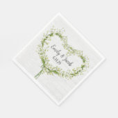 Serviette En Papier Mariage blanc Lily Coeur sur le bois (Coin)